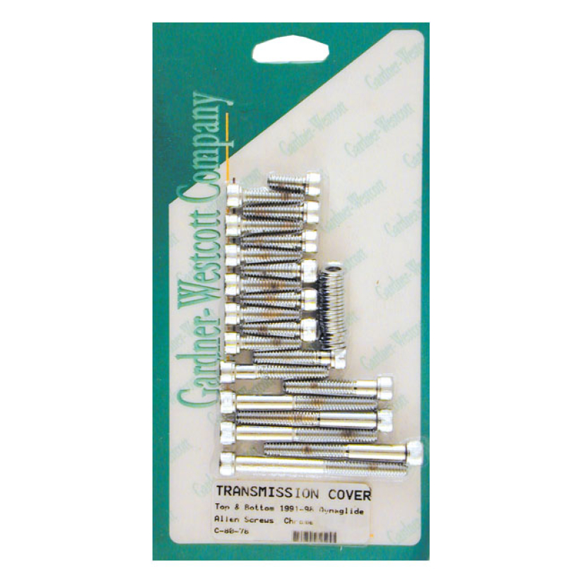 GW, TRANSMISSION TOP & BOTTOM COVER SCREW KIT. ALLEN CHROME. INCLUDES 527074