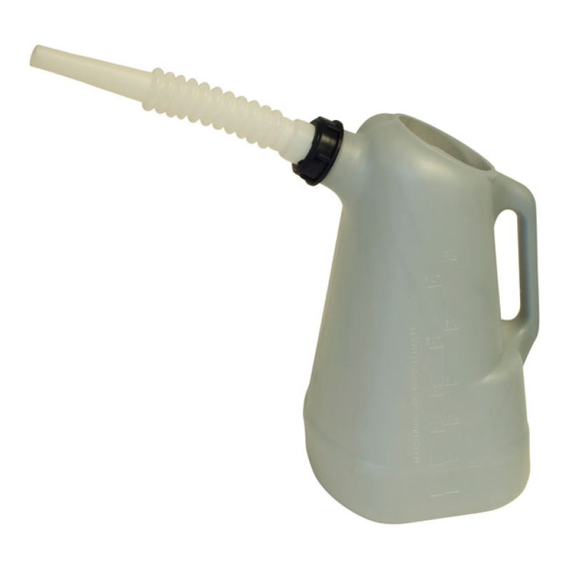 LISLE, 6 QUART OIL FILLER CAN. WHITE SPOUT TRANSLUCENT (SEE-THROUGH) O 530787