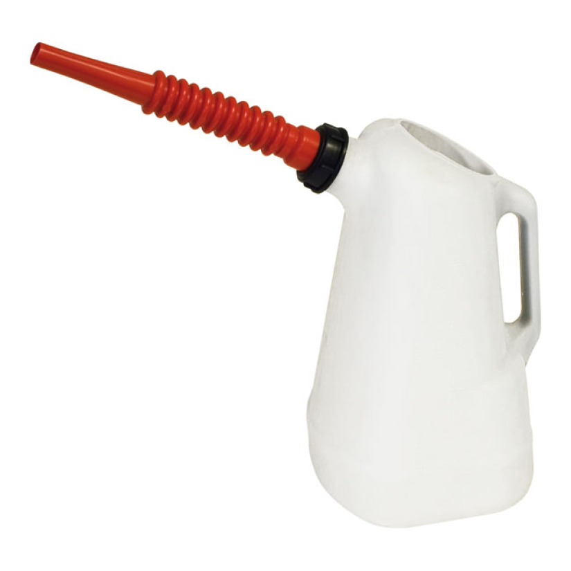 LISLE, 6 QUART OIL FILLER CAN. RED SPOUT TRANSLUCENT (SEE-THROUGH) OIL 530788