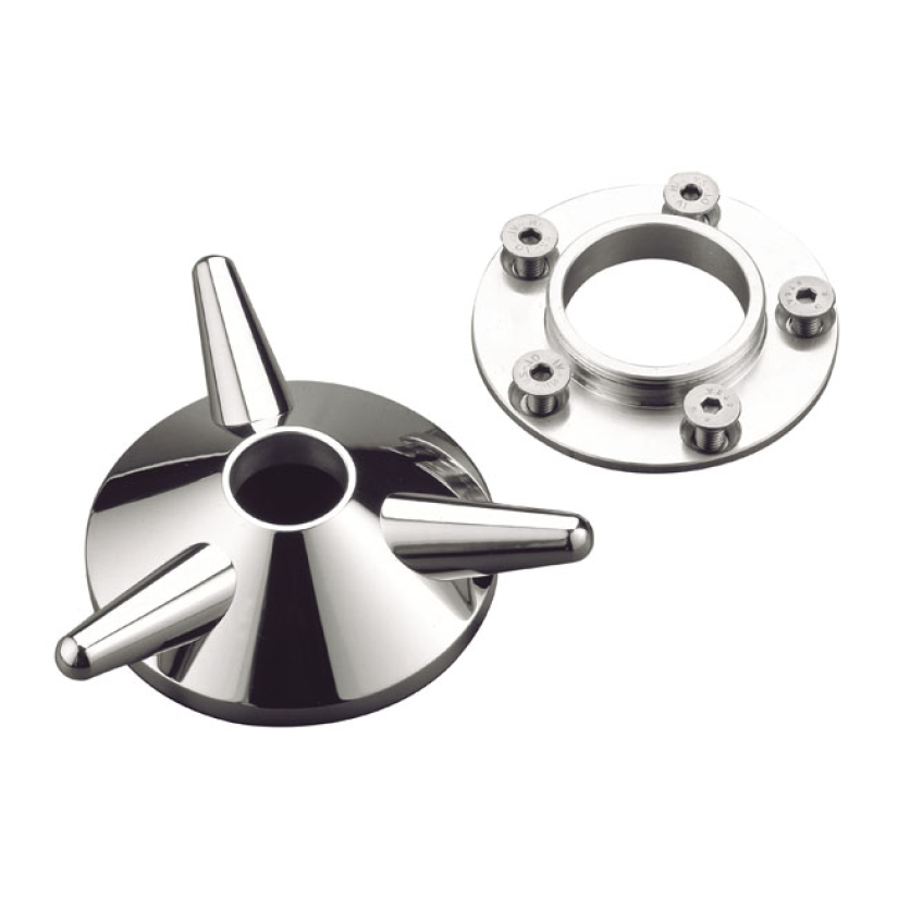 KUSTOM TECH, SPINNER WHEEL HUB COVER. ALUMINUM POLISHED ALUMINUM. FITS 532113