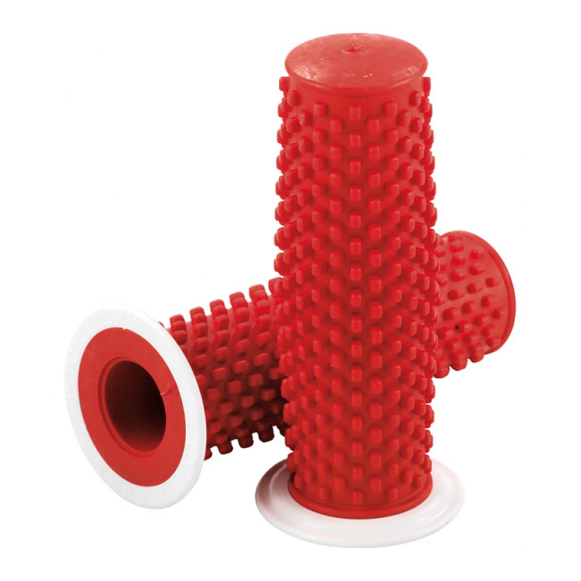 K-TECH, KUSTOM RUBBER GRIPS. RED WITH WHITE FLANGE SOFT; DURABLE RUBBE 532410