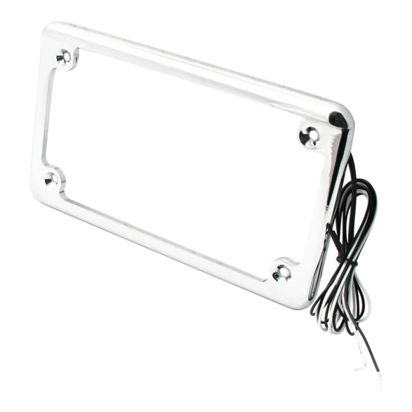 CUSTOM DYNAMICS LICENSE PLATE FRAME WITH 6 LEDS CHROME 536438