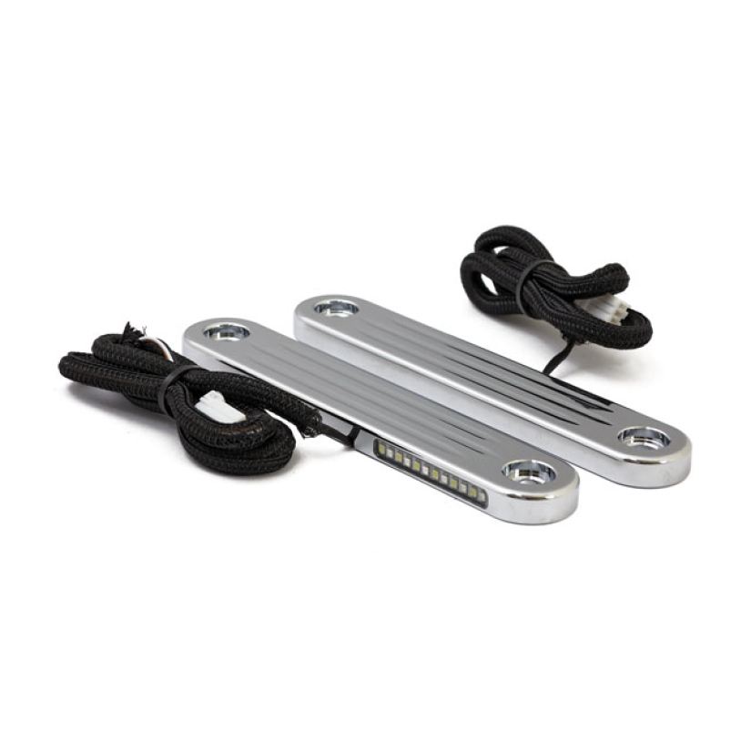 CUSTOM DYNAMICS BILLET DYNAMIC LED STRIPS TURN SIGNALS CHROME; PROBEAM 536617