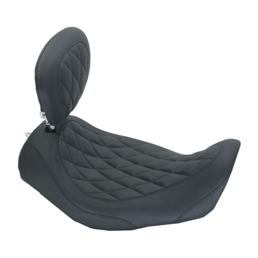 MUSTANG, WIDE TRIPPER SOLO SEAT. WITH RIDER BACKREST BLACK. 13" WIDE. 537034