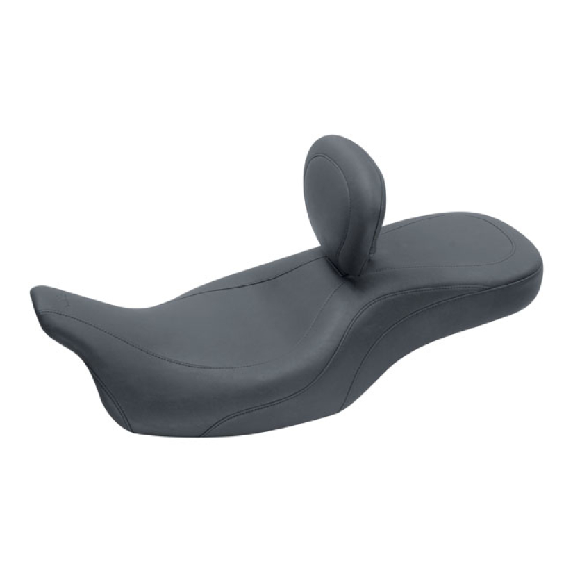 MUSTANG, WIDE TRIPPER 2-UP ONE-PIECE SEAT, WITH BACKREST BLACK. FRONT 537057