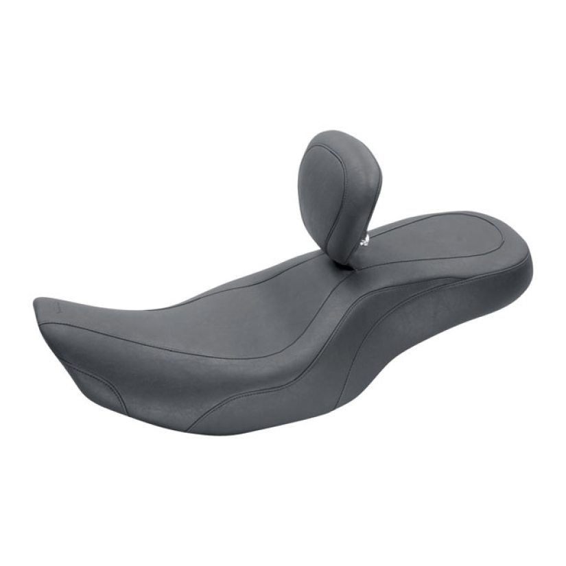 MUSTANG, WIDE TRIPPER 2-UP ONE-PIECE SEAT. WITH BACKREST BLACK. FRONT 537084