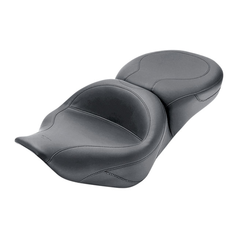 MUSTANG, STANDARD TOURING SEAT BLACK. FRONT WIDTH 17"; REAR WIDTH 14". 537085