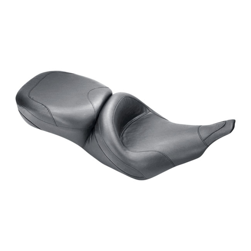 MUSTANG, WIDE TOURING SEAT BLACK. FRONT WIDTH 18"; REAR WIDTH 15". STA 537104