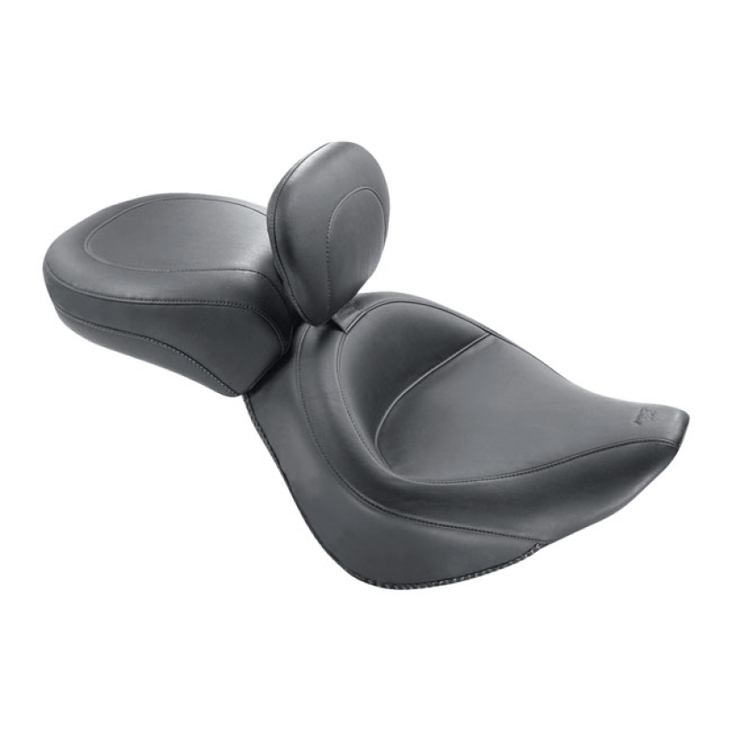 MUSTANG, WIDE TOURING PASSENGER SEAT. RECESSED PLAIN BLACK. 14" WIDE. 537137