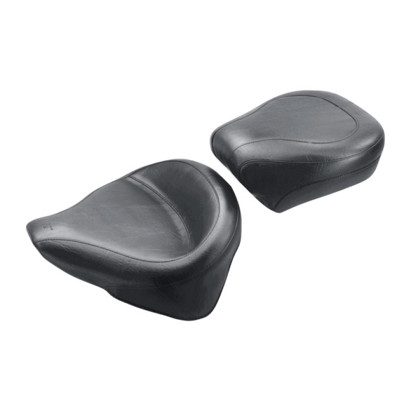 MUSTANG, WIDE TOURING PASSENGER SEAT. NO RECESS PLAIN BLACK. 14" WIDE. 537162