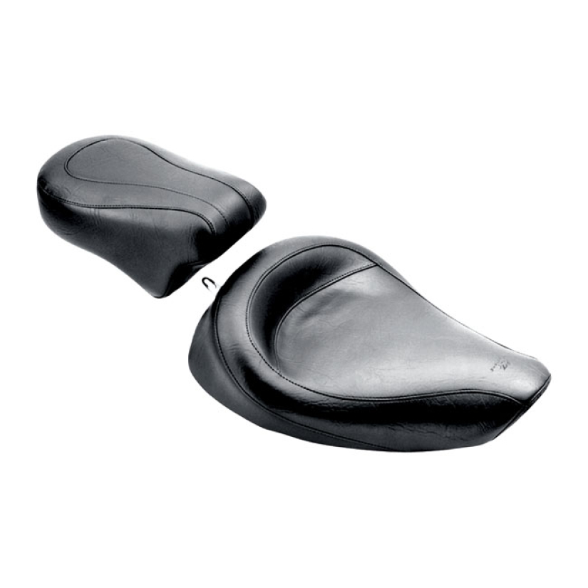 MUSTANG, STANDARD TOURING SOLO SEAT PLAIN BLACK. 13.5" WIDE.  NOTE 1: 537202