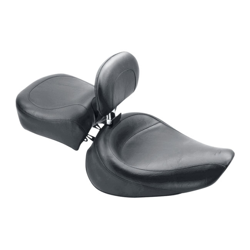 MUSTANG, WIDE TOURING SOLO SEAT. WITH RIDER BACKREST PLAIN BLACK. 16.5 537226