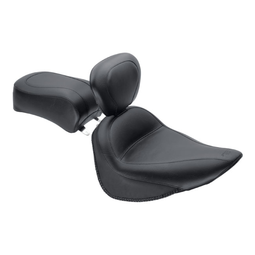 MUSTANG, STANDARD TOURING SOLO SEAT. WITH RIDER BACKREST PLAIN BLACK. 537248