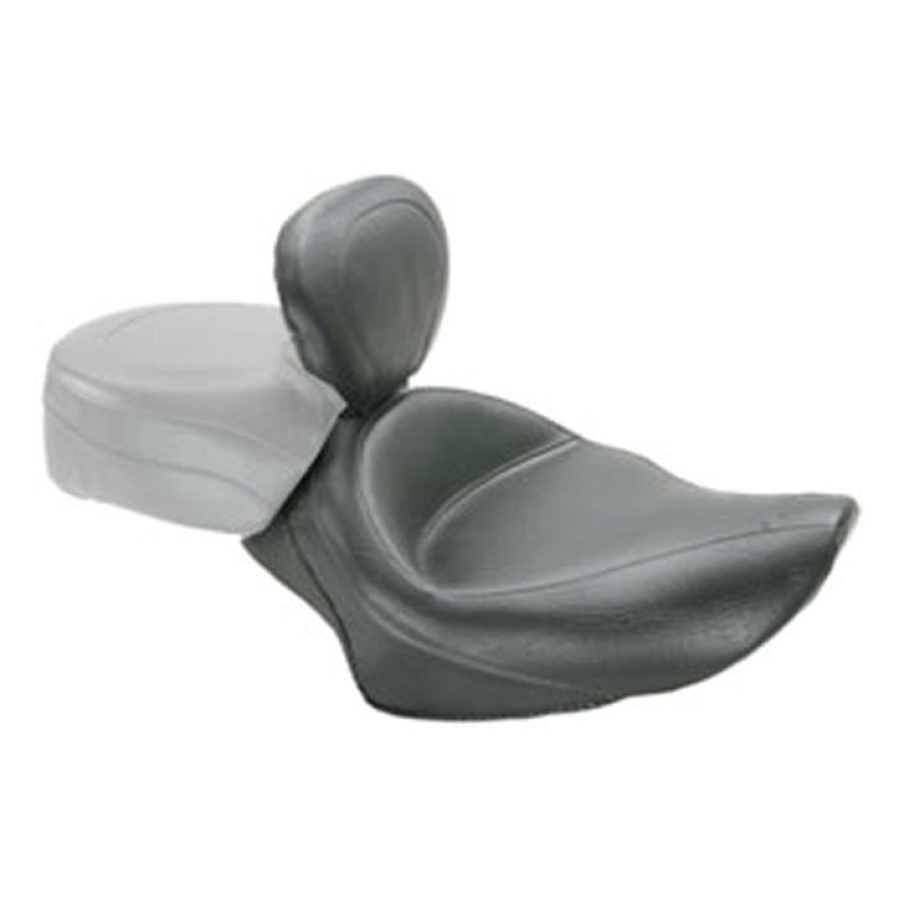 MUSTANG, WIDE TOURING SOLO SEAT. WITH RIDER BACKREST BLACK. 14.5" WIDE 537284