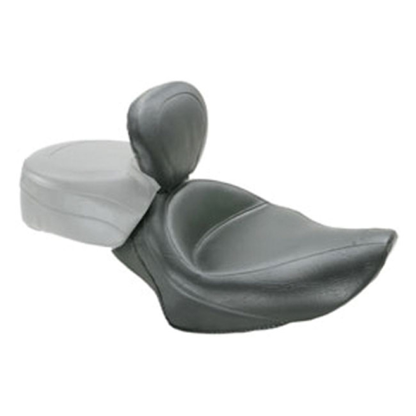 MUSTANG, WIDE TOURING SOLO SEAT. WITH RIDER BACKREST BLACK. 14.5" WIDE 537285