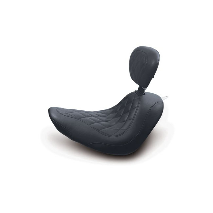 MUSTANG, WIDE TRIPPER SOLO SEAT. WITH RIDER BACKREST BLACK. 13" WIDE. 537505