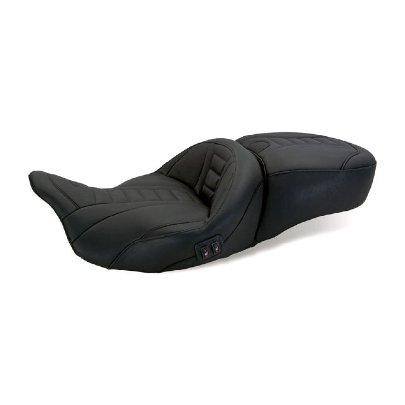 MUSTANG, DELUXE SUPER TOURING SEAT. HEATED BLACK. FRONT 19" WIDTH; REA 537610