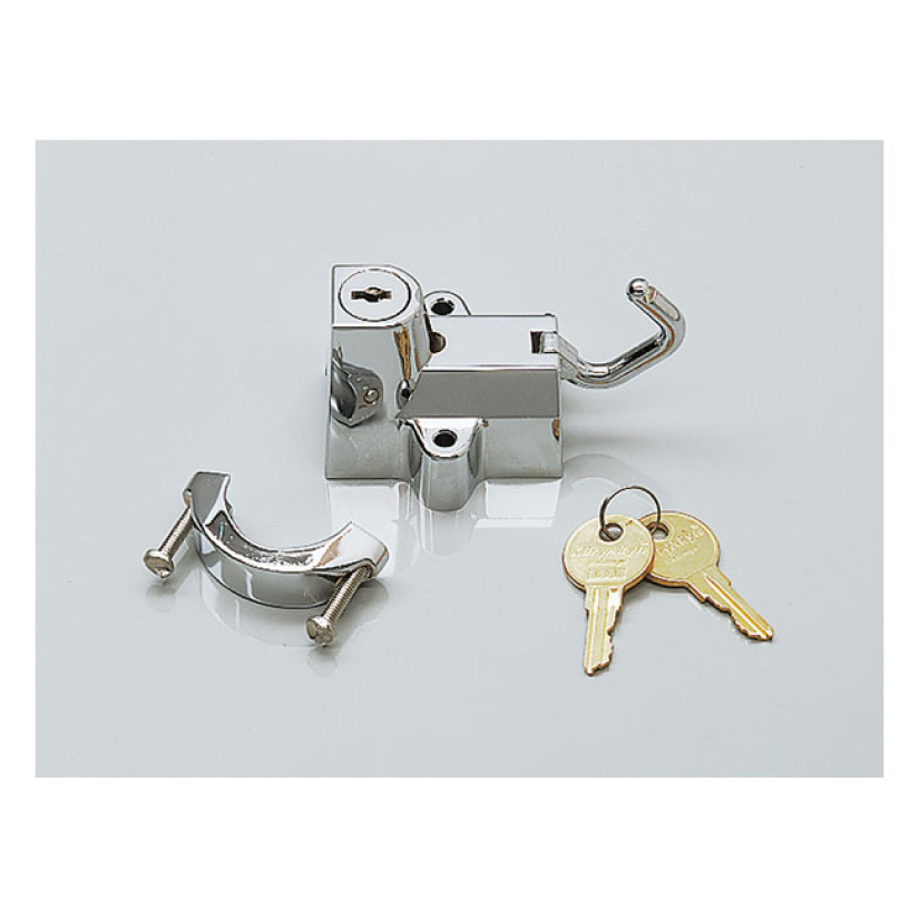 KURYAKYN, HELMET LOCK CHROME CHROME PLATED. LOCKS TO ENGINE GUARDS; FR 541362