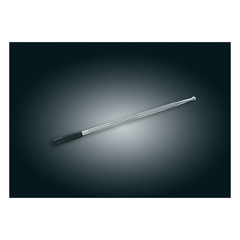 KURYAKYN, BILLET ANTENNA, ROUND/GROOVED. BLACK & RAW ALU DIRECT REPLAC 542002