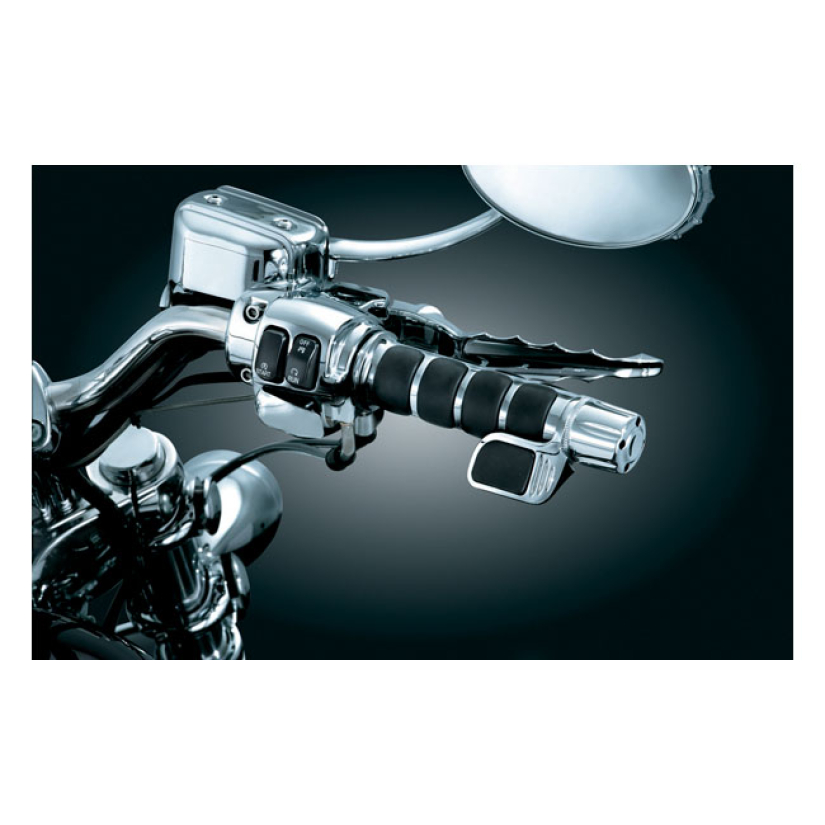 KURYAKYN, PREMIUM ISO-GRIPS CHROME; WITH CONTOURED THROTTLE BOSS 81-22 542609