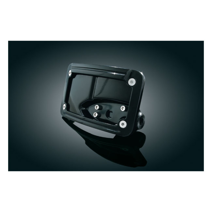 KURYAKYN, CURVED LICENSE PLATE HOLDER, HORIZONTAL SIDE MOUNT; GLOSS BL 542799