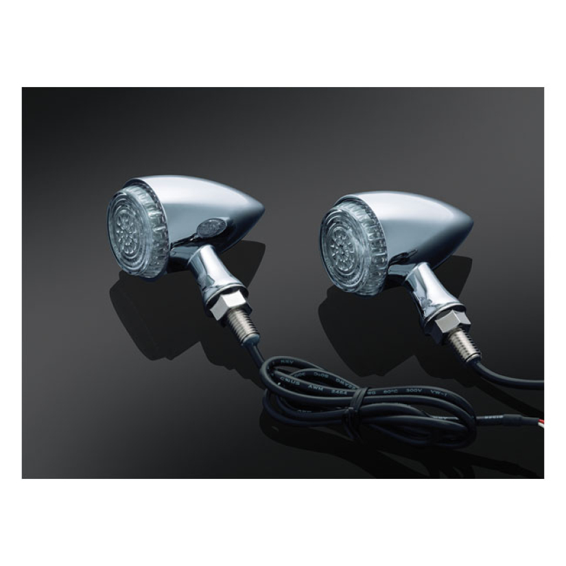 KURYAKYN, TORPEDO LED TURN SIGNALS. CHROME - CHROME PLATED FINISH - AM 542889