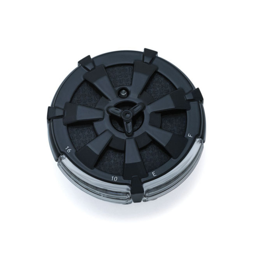 KURYAKYN, ALLEY CAT LED FUEL & BATTERY GAUGE BLACK; NON-VENTED; LEFT S 542989