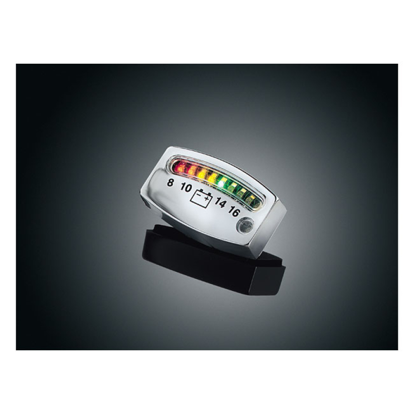 KURYAKYN LED BATTERY GAUGE CHROME 544227