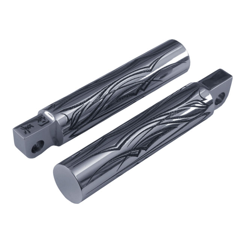 WEALL, ALUMINUM FOOTPEG SET. HIRO POLISHED ALUMINUM. CNC MACHINED AND 551043
