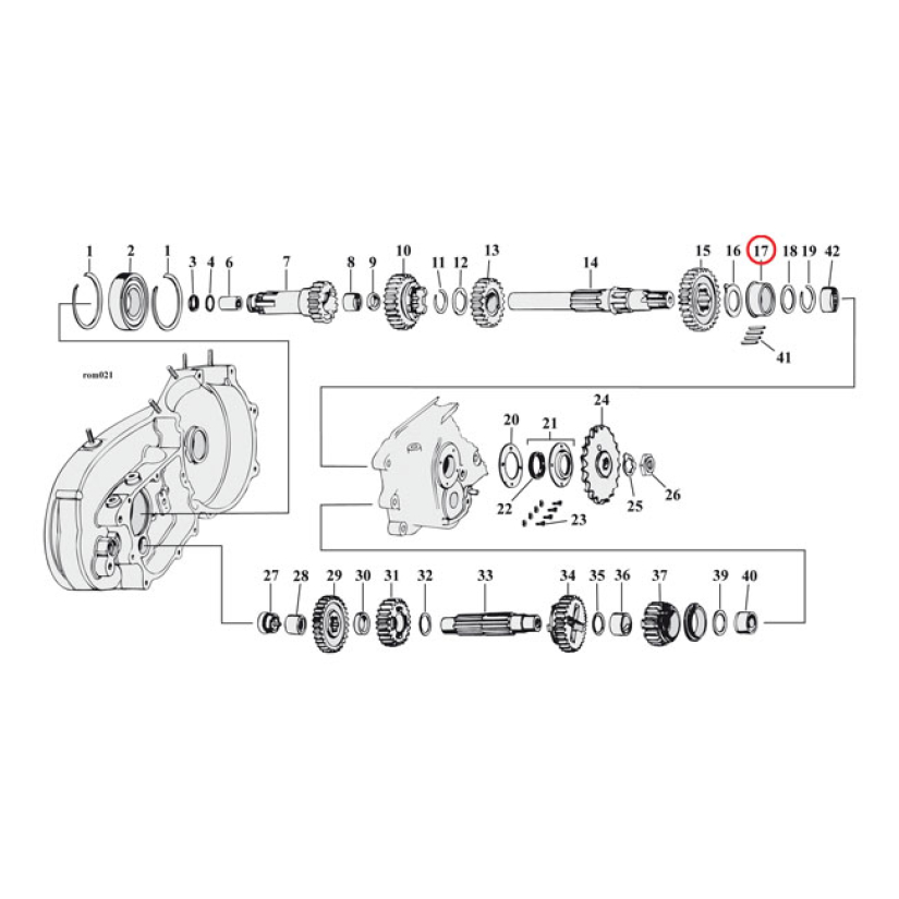 BEARING RACE, TRANSMISSION MAINSHAFT. +.005" OVERSIZE REPLACEMENT FOR 555719