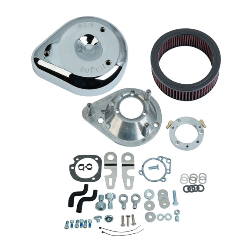 S&S, TEARDROP AIR CLEANER ASSEMBLY CHROME. CLASSIC S&S TEARDROP DESIGN 558685