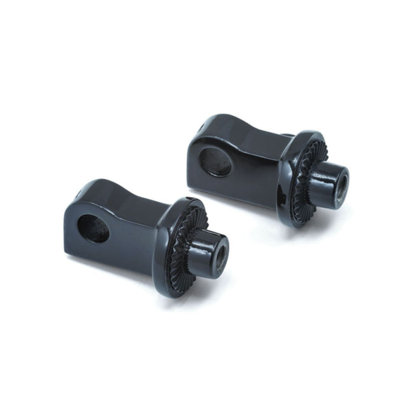 KURYAKYN, FOOT PEG ADAPTERS. SPLINED GLOSS BLACK; FRONT SPLINED 10-22 558866
