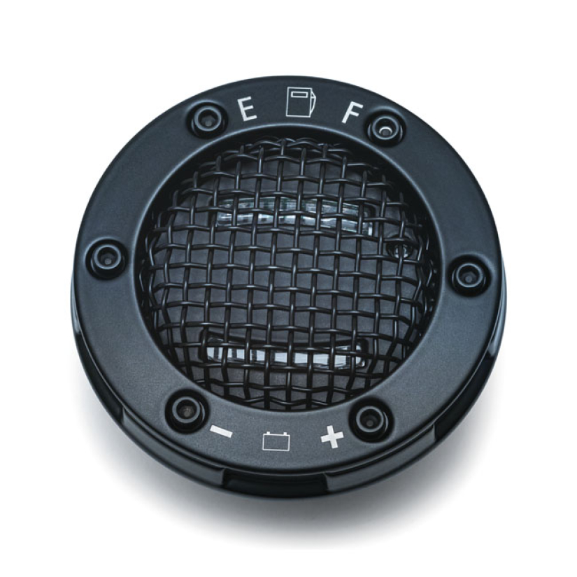 KURYAKYN, MESH LED FUEL & BATTERY GAUGE SATIN BLACK; LEFT SIDE NON-VEN 558899