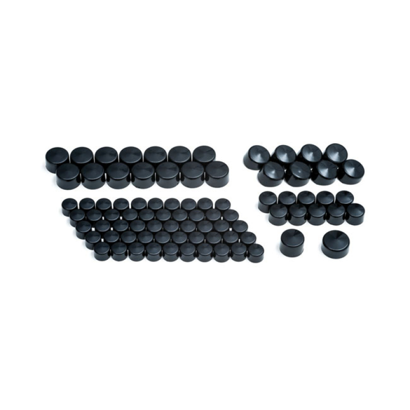 KURYAKYN, KOOL KAPS BOLT COVER ENGINE KIT BLACK; COMPLETE COVER KIT FO 558966