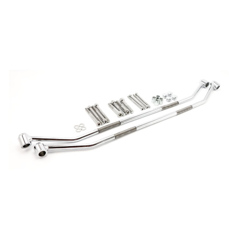 LEDRIE, UNIVERSAL SADDLEBAG CARRIER SET. CHROME, ROUND BAR ROUND CHROM 559467
