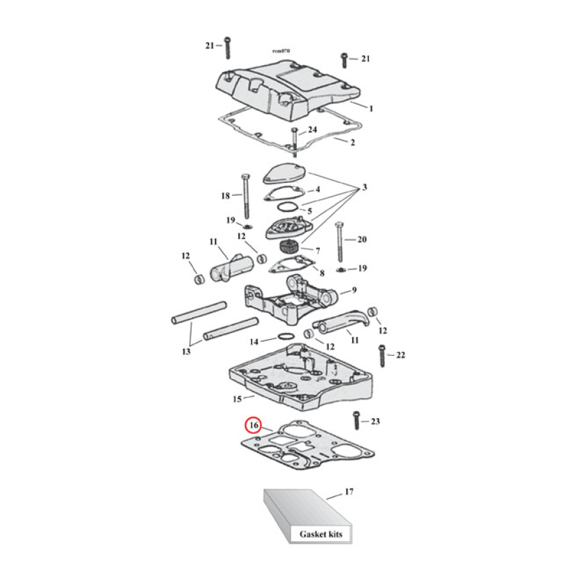 COMETIC, GASKET LOWER ROCKER COVER. RCS .020" RCS (RUBBER COATED STEEL 561129