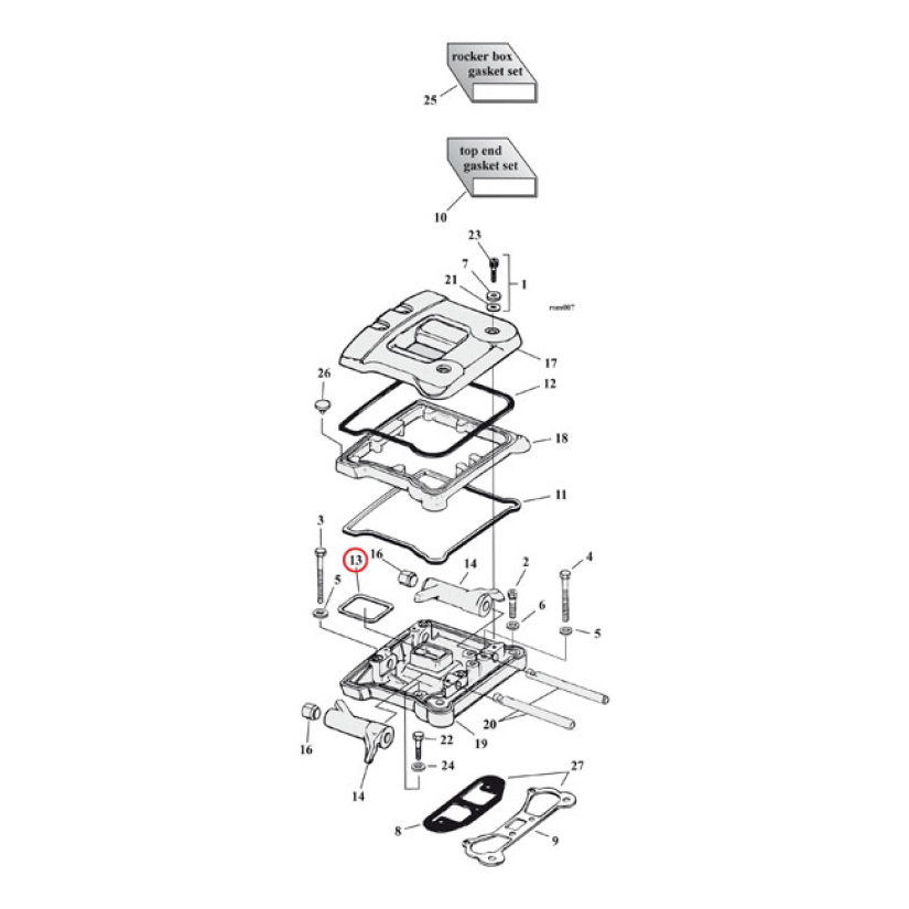 COMETIC, MIDDLE ROCKER COVER GASKET. RUBBER OEM REPLACEMENT REFERENCE 561234