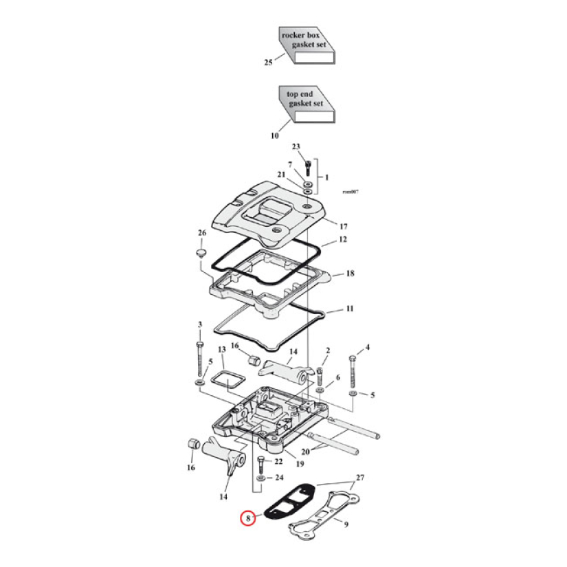 COMETIC, RIGHT ROCKER COVER GASKET. SLS .020" .020" THICK. STANDARD TH 561235