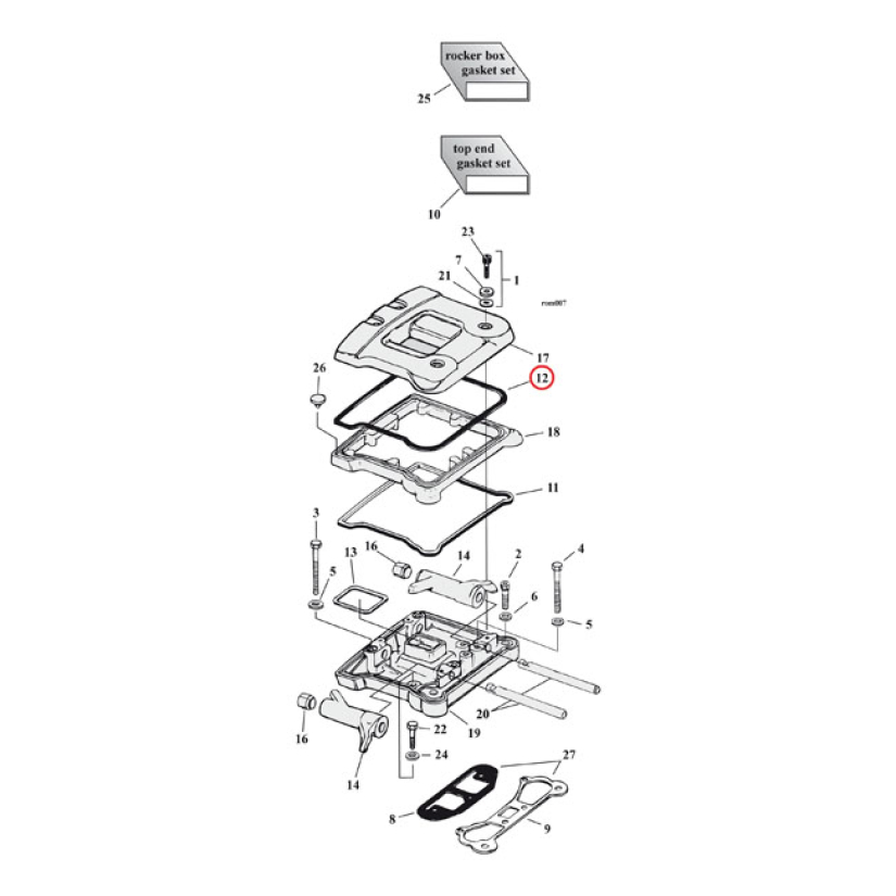 COMETIC, UPPER ROCKER COVER GASKET. RUBBER 561239