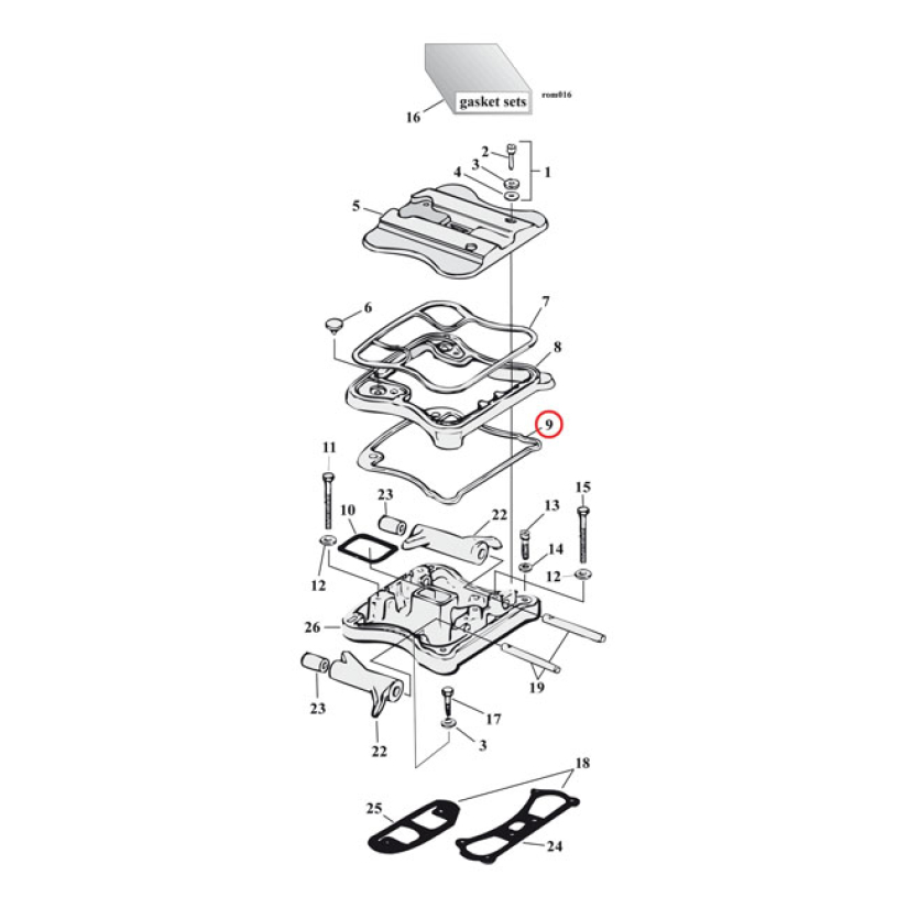 COMETIC, LOWER ROCKER COVER GASKET. RUBBER REPLACEMENT FOR OEM 17353-8 561243