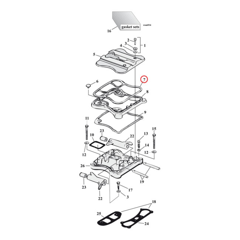 COMETIC, UPPER ROCKER COVER GASKET. RUBBER REPLACEMENT FOR OEM 17354-8 561245