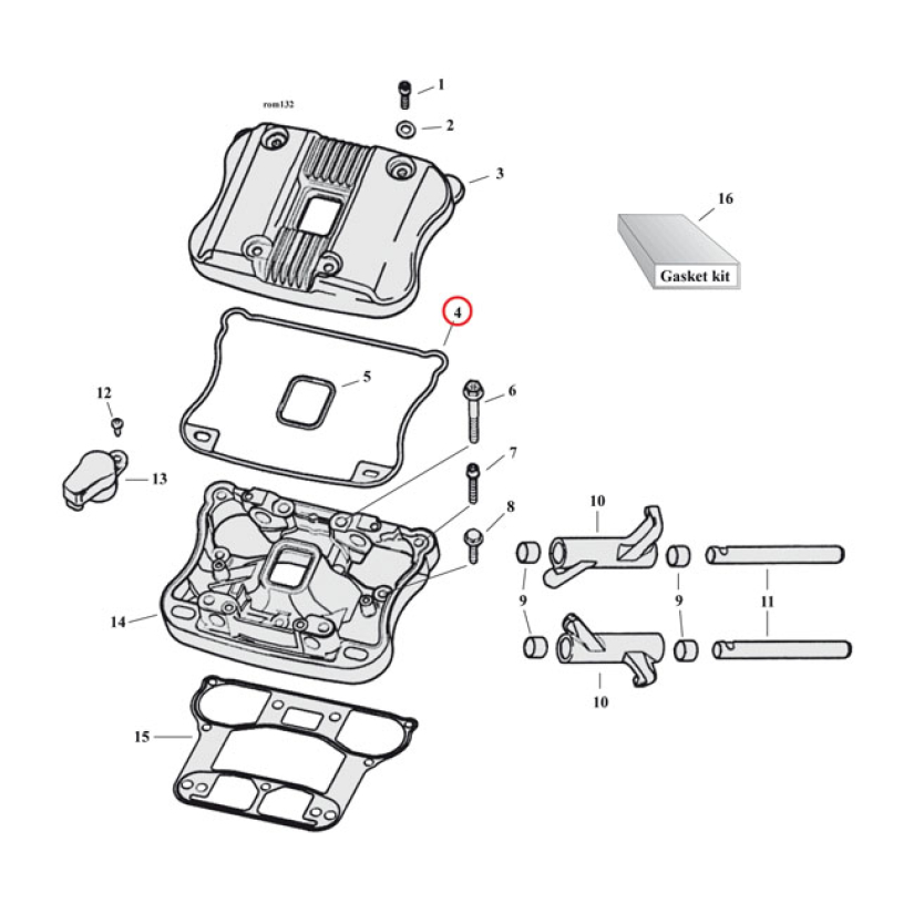 COMETIC, GASKET LOWER & UPPER ROCKER COVER. RUBBER (5) 04-06 STYLE WIT 561246