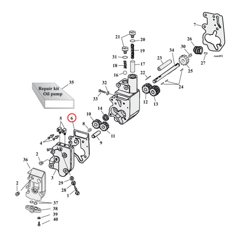COMETIC, OIL PUMP BODY TO COVER GASKET. .010" FIBER .010" RUBBER COATE 561336