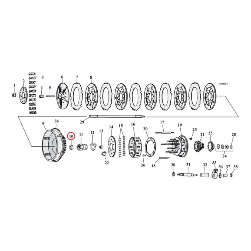 COMETIC, OIL SEAL CLUTCH HUB NUT WITH STANDARD RUBBER OD. OEM REPLACEM 561369