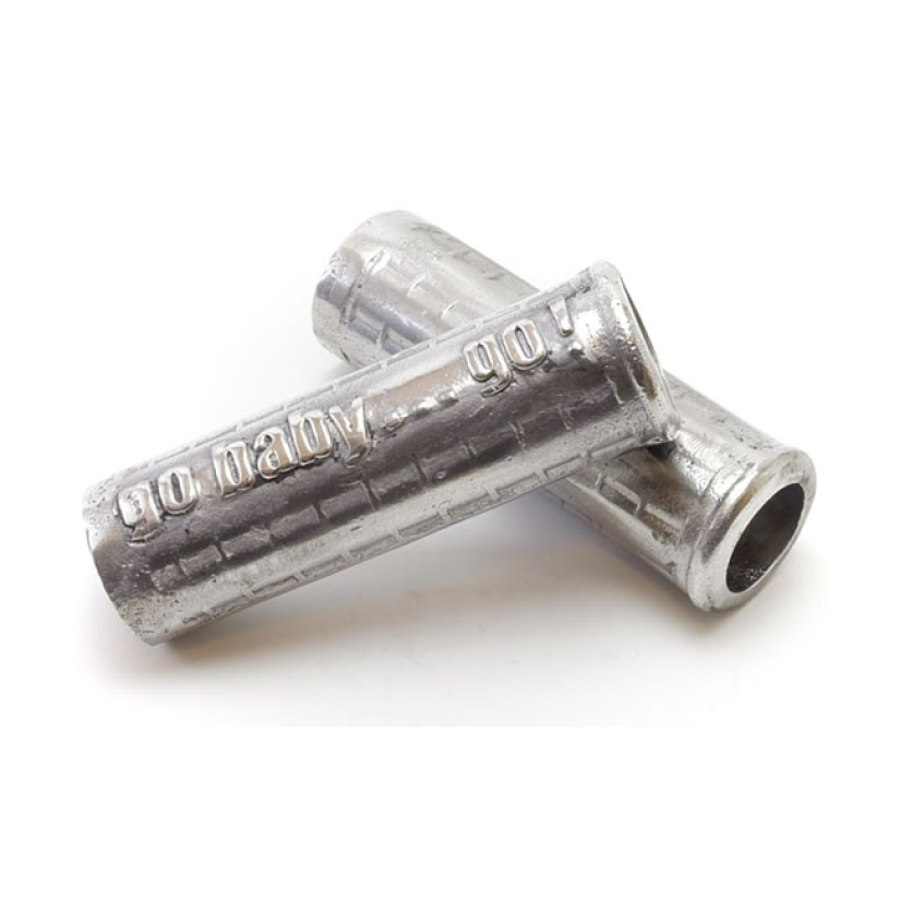 WANNABE CHOPPERS 1" GRIPS GO BABY.GO! SAND-CAST ALUMINUM. SEMI POLISHE 562439
