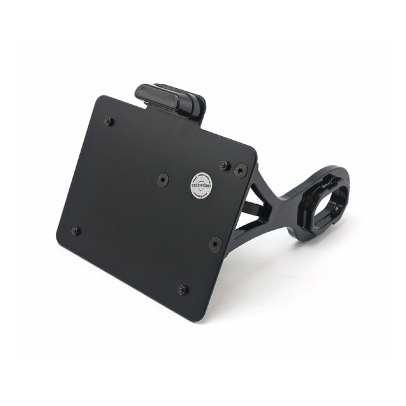 CULT-WERK, SIDE MOUNT LICENSE PLATE BRACKET. SWITZERLAND GLOSS BLACK P 563597