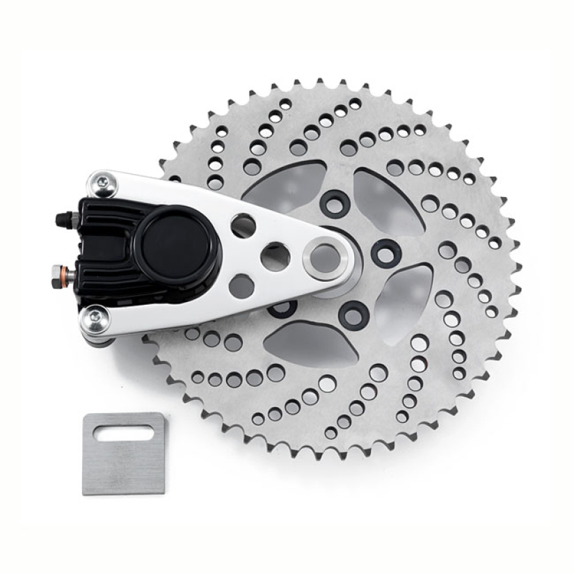 K-TECH, SPROCKET BRAKE KIT, CHOPPER STYLE DRILLED; BLACK; 51T 563902