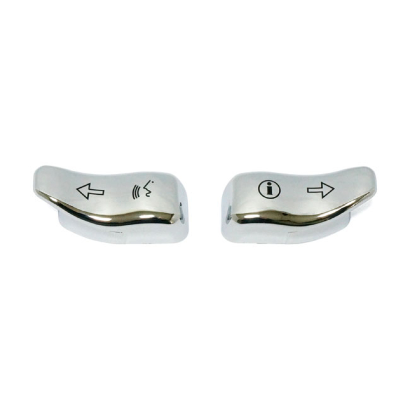 TURN SIGNAL SWITCH EXTENDER CAP SET. CHROME TURN SIGNAL EXTENSION CAPS 567542