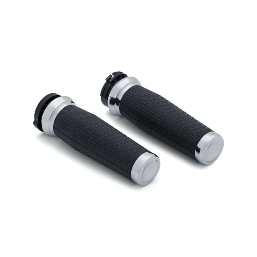 KURYAKYN, THRESHER GRIPS. CHROME INCL. THROTTLE SLEEVE. SMALL DIAMETER 567620
