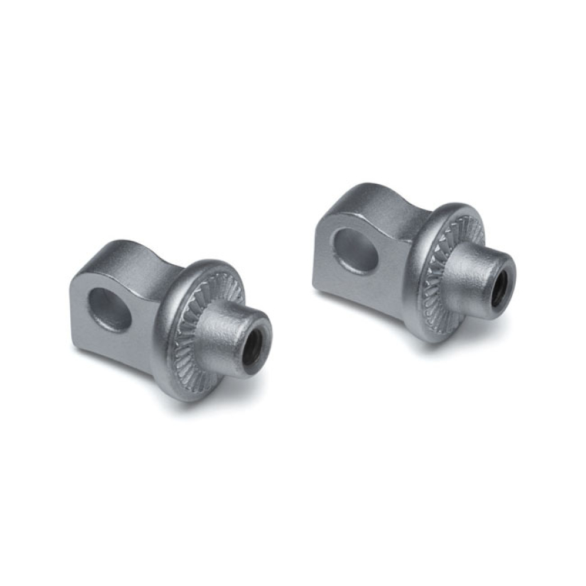 KURYAKYN, FOOTPEG ADAPTER SPLINED SILVER. FRONT/REAR. SPLINED. USED FO 569497